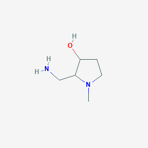 molecular formula C6H14N2O B11762418 2-(Aminomethyl)-1-methylpyrrolidin-3-ol 
