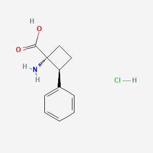molecular formula C11H14ClNO2 B11762473 (1R,2S)-1-amino-2-phenylcyclobutane-1-carboxylic acid hydrochloride 