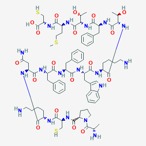 molecular formula C81H114N18O18S3 B117625 Somatostatin, pro(2)-met(13)- CAS No. 145038-23-9