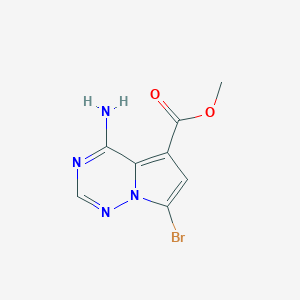molecular formula C8H7BrN4O2 B11762512 Methyl 4-amino-7-bromopyrrolo[2,1-F][1,2,4]triazine-5-carboxylate CAS No. 938191-86-7
