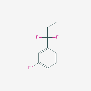 molecular formula C9H9F3 B11762528 1-(1,1-Difluoropropyl)-3-fluorobenzene 
