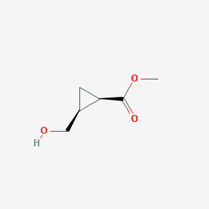 molecular formula C6H10O3 B11762577 Methyl (1R,2S)-2-(hydroxymethyl)cyclopropane-1-carboxylate 