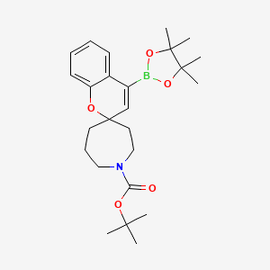 molecular formula C25H36BNO5 B11762603 tert-butyl 4'-(4,4,5,5-tetramethyl-1,3,2-dioxaborolan-2-yl)spiro[azepane-4,2'-chromene]-1-carboxylate CAS No. 911229-46-4