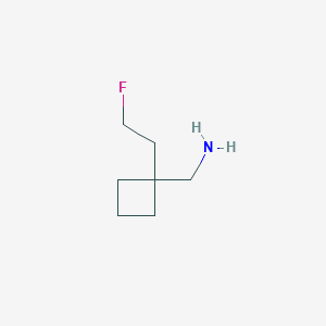 molecular formula C7H14FN B11762644 [1-(2-Fluoroethyl)cyclobutyl]methanamine 