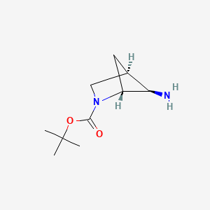 molecular formula C10H18N2O2 B11762676 tert-butyl (1R,4R,5R)-5-amino-2-azabicyclo[2.1.1]hexane-2-carboxylate 