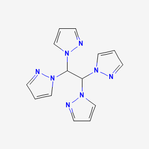 molecular formula C14H14N8 B11762702 1,1,2,2-Tetra(1H-pyrazol-1-yl)ethane 