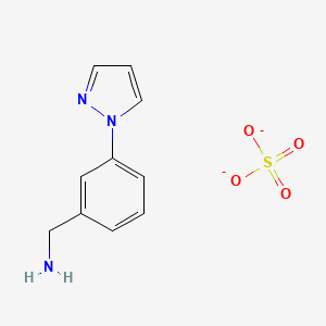 molecular formula C10H11N3O4S-2 B11762712 1-[3-(1H-pyrazol-1-yl)phenyl]methanamine sulfate 