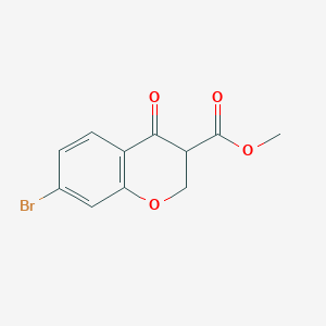 molecular formula C11H9BrO4 B11762724 Methyl 7-bromo-4-oxochromane-3-carboxylate 