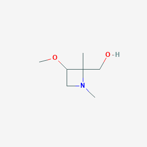 molecular formula C7H15NO2 B11762740 (3-Methoxy-1,2-dimethylazetidin-2-yl)methanol 