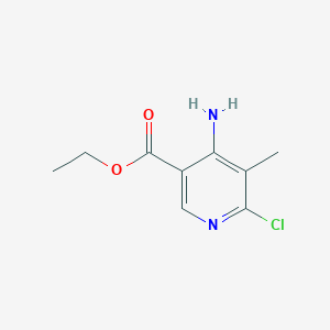 molecular formula C9H11ClN2O2 B11762772 Ethyl 4-amino-6-chloro-5-methylnicotinate 