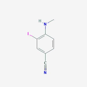 molecular formula C8H7IN2 B11762774 3-Iodo-4-(methylamino)benzonitrile 