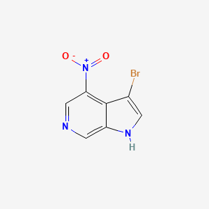 molecular formula C7H4BrN3O2 B11762968 3-bromo-4-nitro-1H-pyrrolo[2,3-c]pyridine 