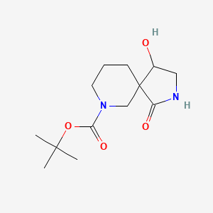 molecular formula C13H22N2O4 B11762976 tert-Butyl 4-hydroxy-1-oxo-2,7-diazaspiro[4.5]decane-7-carboxylate 