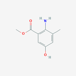 molecular formula C9H11NO3 B11763038 Methyl 2-amino-5-hydroxy-3-methylbenzoate 