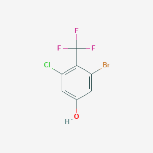 molecular formula C7H3BrClF3O B11763093 3-Bromo-5-chloro-4-(trifluoromethyl)phenol 