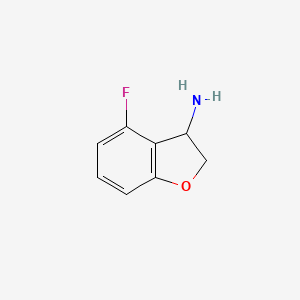molecular formula C8H8FNO B11763162 4-Fluoro-2,3-dihydro-1-benzofuran-3-amine 