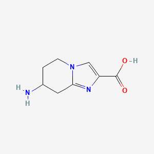 molecular formula C8H11N3O2 B11763294 7-Amino-5,6,7,8-tetrahydroimidazo[1,2-a]pyridine-2-carboxylic acid 