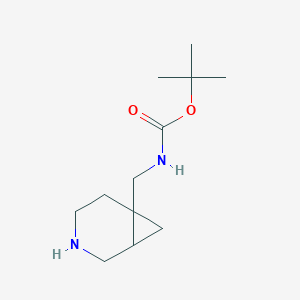 molecular formula C12H22N2O2 B11763318 tert-Butyl N-(4-azabicyclo[4.1.0]-heptan-1-ylmethyl)-carbamate 