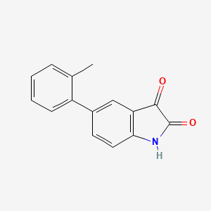 molecular formula C15H11NO2 B11763385 5-(o-Tolyl)indoline-2,3-dione 