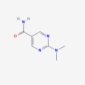 molecular formula C7H10N4O B11763624 5-Pyrimidinecarboxamide, 2-(dimethylamino)- CAS No. 82846-27-3