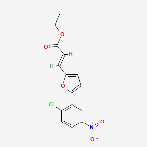 molecular formula C15H12ClNO5 B11763697 Ethyl 3-(5-(2-chloro-5-nitrophenyl)furan-2-yl)acrylate 