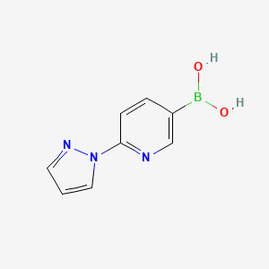 molecular formula C8H8BN3O2 B11763722 [6-(Pyrazol-1-yl)pyridin-3-yl]boronic acid 