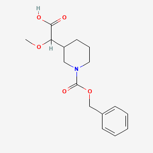 molecular formula C16H21NO5 B11763761 2-(1-((Benzyloxy)carbonyl)piperidin-3-yl)-2-methoxyacetic acid 