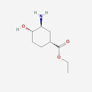 molecular formula C9H17NO3 B11763857 Ethyl (1R,3S,4S)-3-amino-4-hydroxycyclohexane-1-carboxylate 