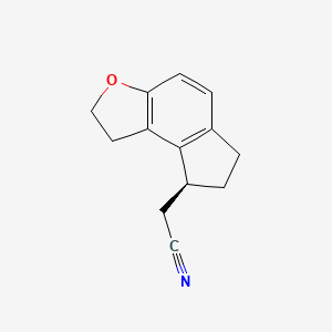 molecular formula C13H13NO B11763862 (S)-2-(2,6,7,8-tetrahydro-1H-indeno[5,4-b]furan-8-yl)acetonitrile CAS No. 1185516-79-3