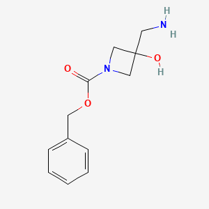 molecular formula C12H16N2O3 B11763888 Benzyl 3-(aminomethyl)-3-hydroxyazetidine-1-carboxylate 