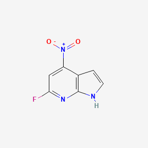 molecular formula C7H4FN3O2 B11763966 6-fluoro-4-nitro-1H-pyrrolo[2,3-b]pyridine 