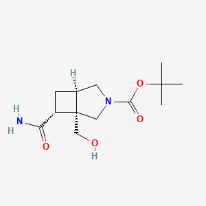 molecular formula C13H22N2O4 B11764031 tert-butyl (1S,5R,7R)-7-carbamoyl-1-(hydroxymethyl)-3-azabicyclo[3.2.0]heptane-3-carboxylate 