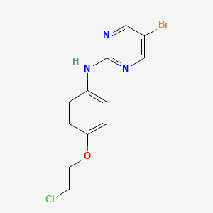 molecular formula C12H11BrClN3O B11764086 5-Bromo-N-(4-(2-chloroethoxy)phenyl)pyrimidin-2-amine 
