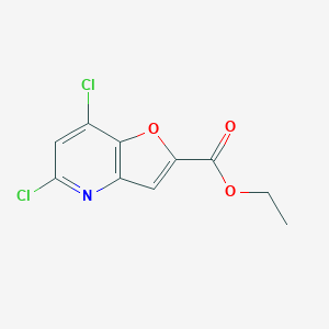 molecular formula C10H7Cl2NO3 B11764271 Ethyl 5,7-dichlorofuro[3,2-b]pyridine-2-carboxylate 