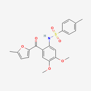 molecular formula C21H21NO6S B11764298 N-(4,5-Dimethoxy-2-(5-methylfuran-2-carbonyl)phenyl)-4-methylbenzenesulfonamide 