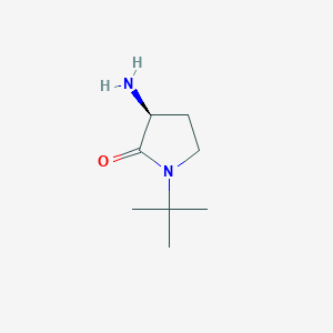 molecular formula C8H16N2O B11764311 (S)-3-Amino-1-(tert-butyl)pyrrolidin-2-one CAS No. 943894-82-4