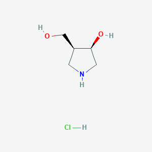 molecular formula C5H12ClNO2 B11764340 cis-4-(Hydroxymethyl)pyrrolidin-3-olhydrochloride 