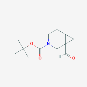 molecular formula C12H19NO3 B11764376 tert-Butyl 1-formyl-3-azabicyclo[4.1.0]heptane-3-carboxylate 