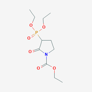 molecular formula C11H20NO6P B11764405 Ethyl 3-(diethoxyphosphoryl)-2-oxopyrrolidine-1-carboxylate 
