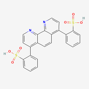 molecular formula C24H16N2O6S2 B11764439 Benzenesulfonic acid, 1,10-phenanthroline-4,7-diylbis- CAS No. 98240-12-1