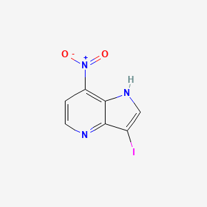 molecular formula C7H4IN3O2 B11764538 3-iodo-7-nitro-1H-pyrrolo[3,2-b]pyridine 