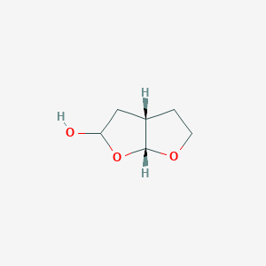 molecular formula C6H10O3 B11764571 (3aS,6aR)-Hexahydrofuro[2,3-b]furan-2-ol 