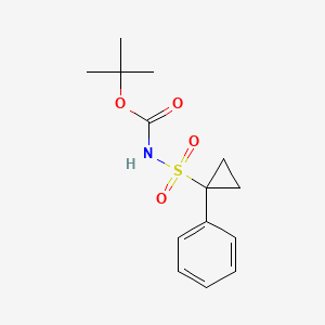 molecular formula C14H19NO4S B11764647 Tert-butyl 1-phenylcyclopropylsulfonylcarbamate 