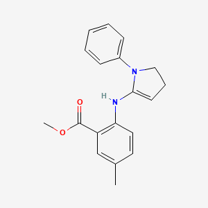 molecular formula C19H20N2O2 B11764655 Methyl 5-methyl-2-((1-phenyl-4,5-dihydro-1H-pyrrol-2-yl)amino)benzoate 