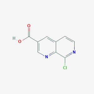 molecular formula C9H5ClN2O2 B11764660 8-Chloro-1,7-naphthyridine-3-carboxylic acid 