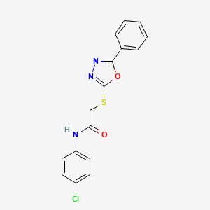 molecular formula C16H12ClN3O2S B11764683 N-(4-chlorophenyl)-2-((5-phenyl-1,3,4-oxadiazol-2-yl)thio)acetamide 
