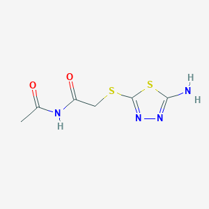 molecular formula C6H8N4O2S2 B11764743 N-Acetyl-2-((5-amino-1,3,4-thiadiazol-2-yl)thio)acetamide 