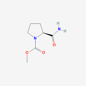 molecular formula C7H12N2O3 B11764762 Methyl (S)-2-carbamoylpyrrolidine-1-carboxylate 