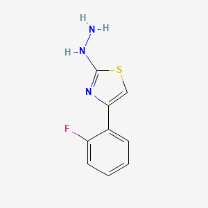 molecular formula C9H8FN3S B11764775 4-(2-Fluorophenyl)-2-hydrazinylthiazole 