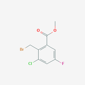 molecular formula C9H7BrClFO2 B11764858 Methyl 2-(bromomethyl)-3-chloro-5-fluorobenzoate 